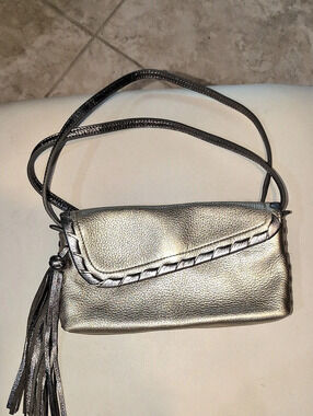 Camila Alves MUXO Metallic Tassel Crossbody Or Clutch  Bag
